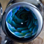 Pyrex glass blue/green squid throat plugs