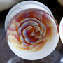 Pyrex glass pink/yellow squid throat plugs