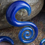Pyrex glass mini spiral hoops (Lake)