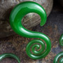 Pyrex glass mini spiral hoops (Green tea)