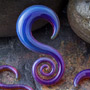 Pyrex glass mini spiral hoops (Peacock amber)
