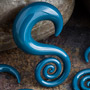 Pyrex glass mini spiral hoops (Teal)