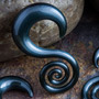 Pyrex glass mini spiral hoops (Unobtanium)