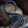 Pyrex glass spiral hoops (Blue moon sparkle)