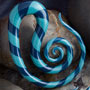 Pyrex glass Mollusk design (Striped twilight aqua)