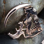 18k rose gold plated skull silhouette design