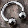 Internally threaded titanium circular barbell