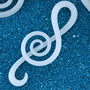Pyrex glass Treble Clef design (White)