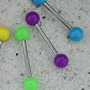 Steel barbell with neon balls