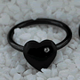 Black-coat heart with CZ gem captive
