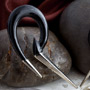 Black horn swallow tail design with metal blade