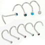Steel bezel set gem nosescrew