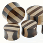 Striped wood plugs (Maple and burnt maple)
