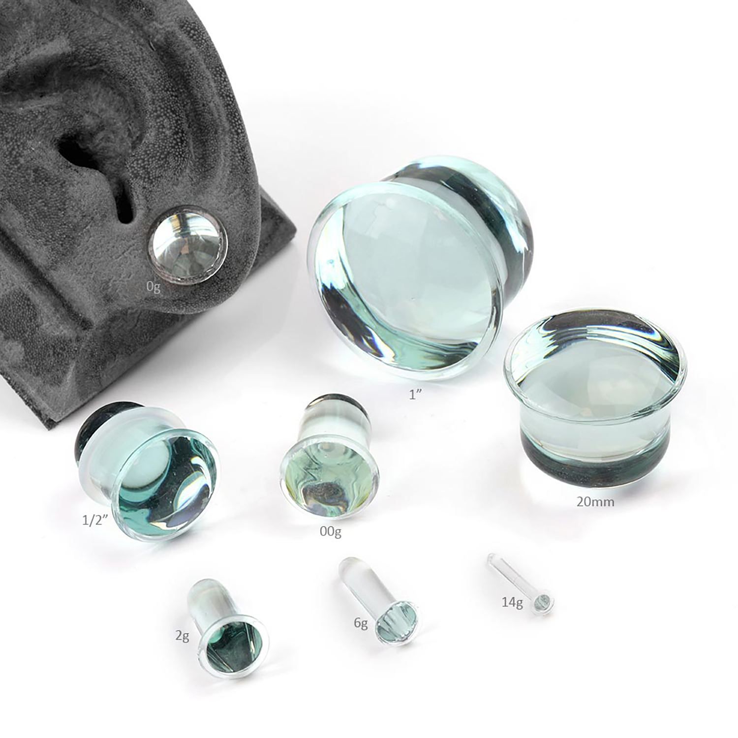 Single Flare Glass Stretching Plugs Stretchers Gauging
