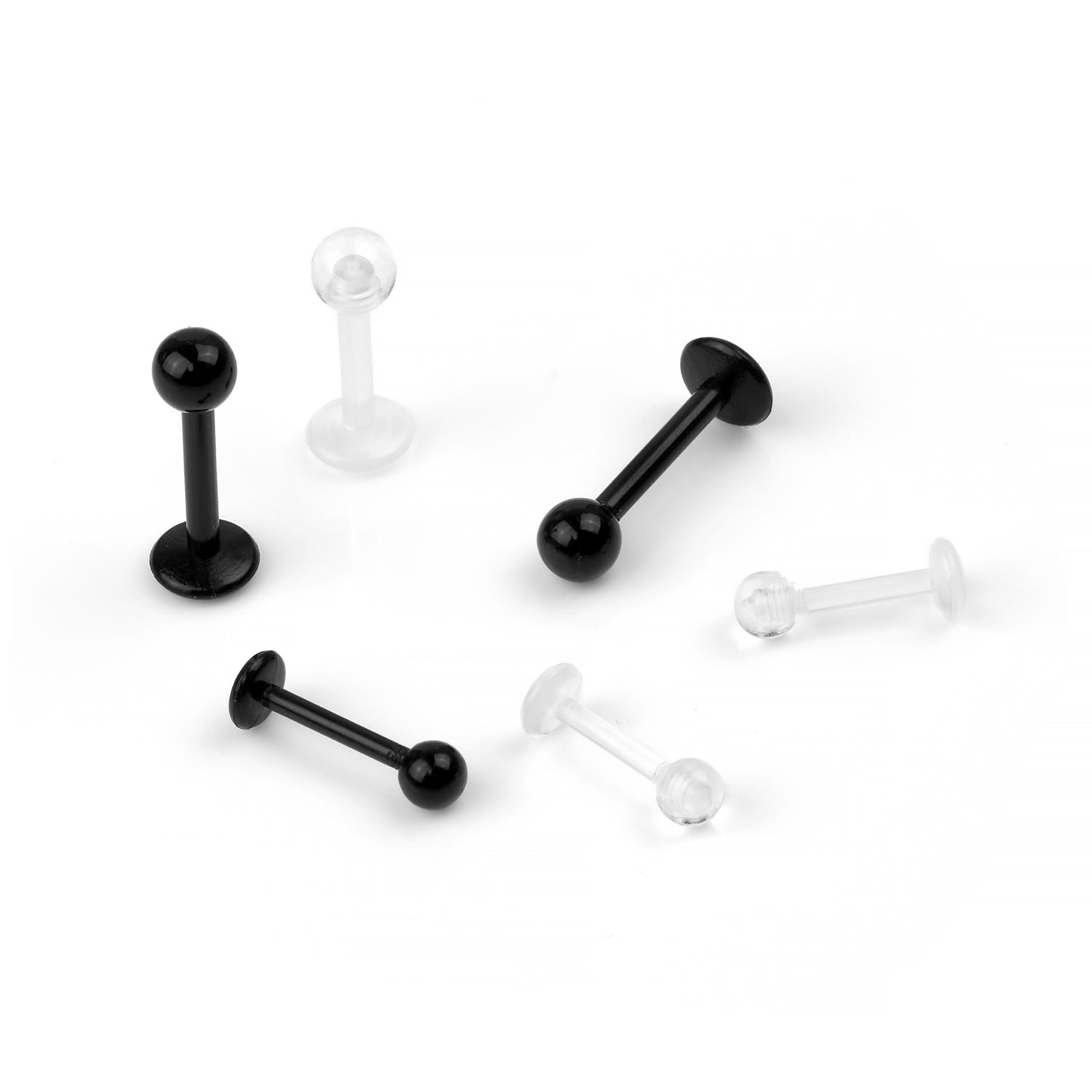 Labret Piercing Argent Bio-plastique 1.2mm – Motif Peace Love Amour, Cicatrisation Rapide