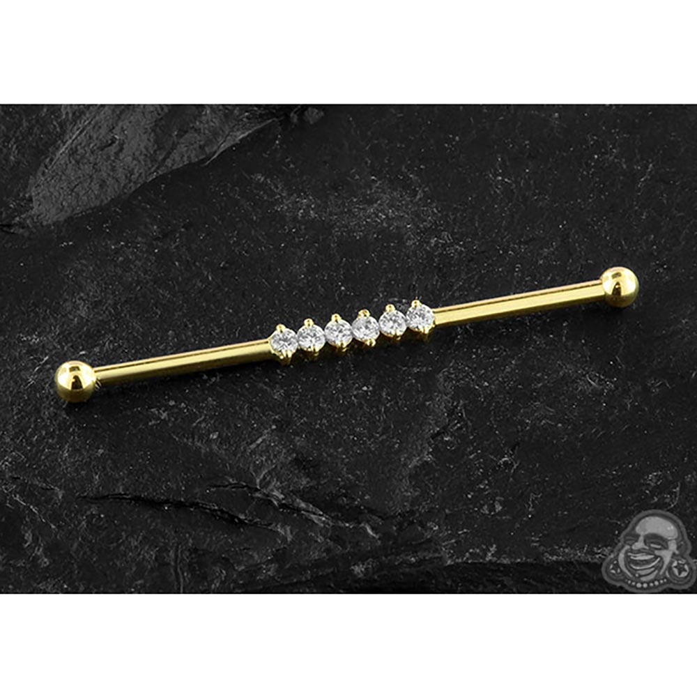 14k Gold Gemmed Industrial
