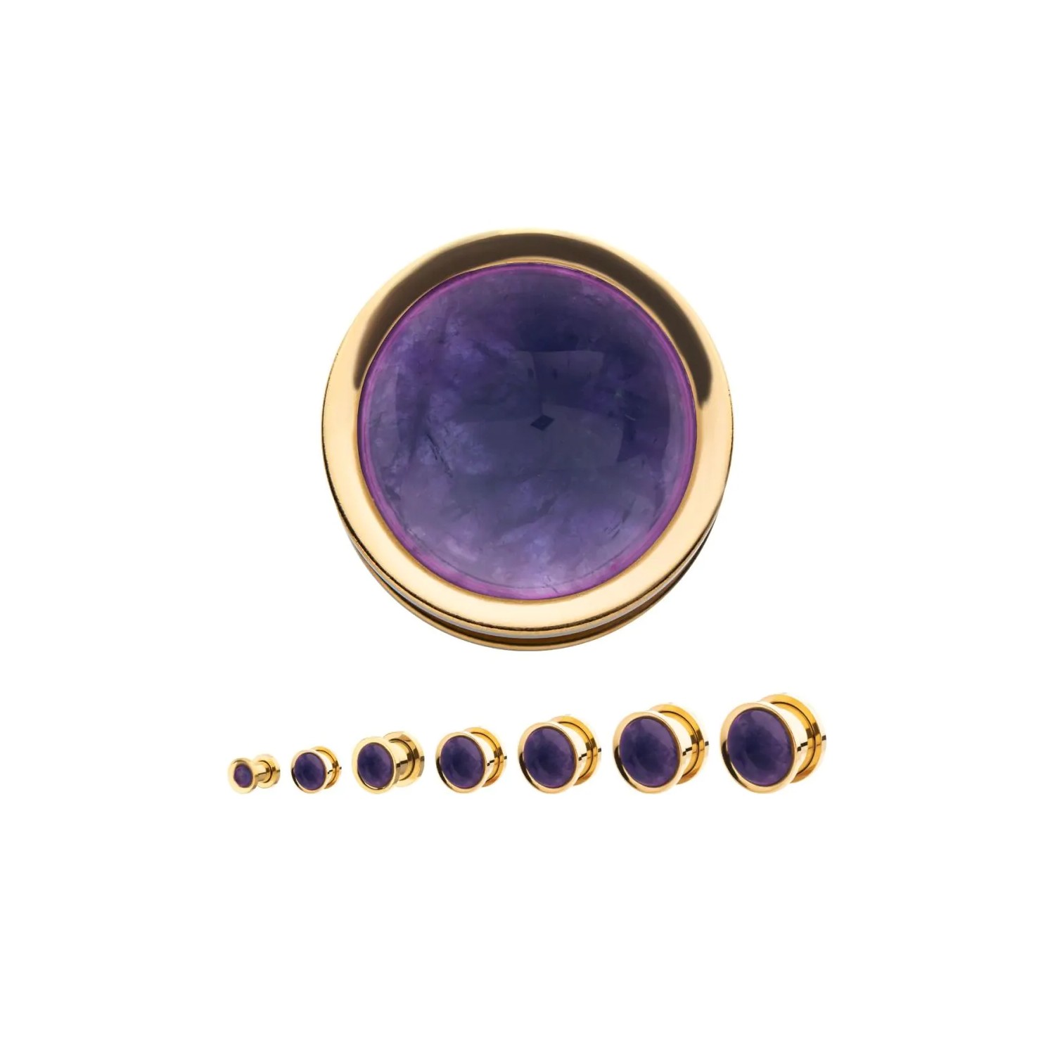 Custom Order Cabochon Inlay Steel Screw On Back Plug
