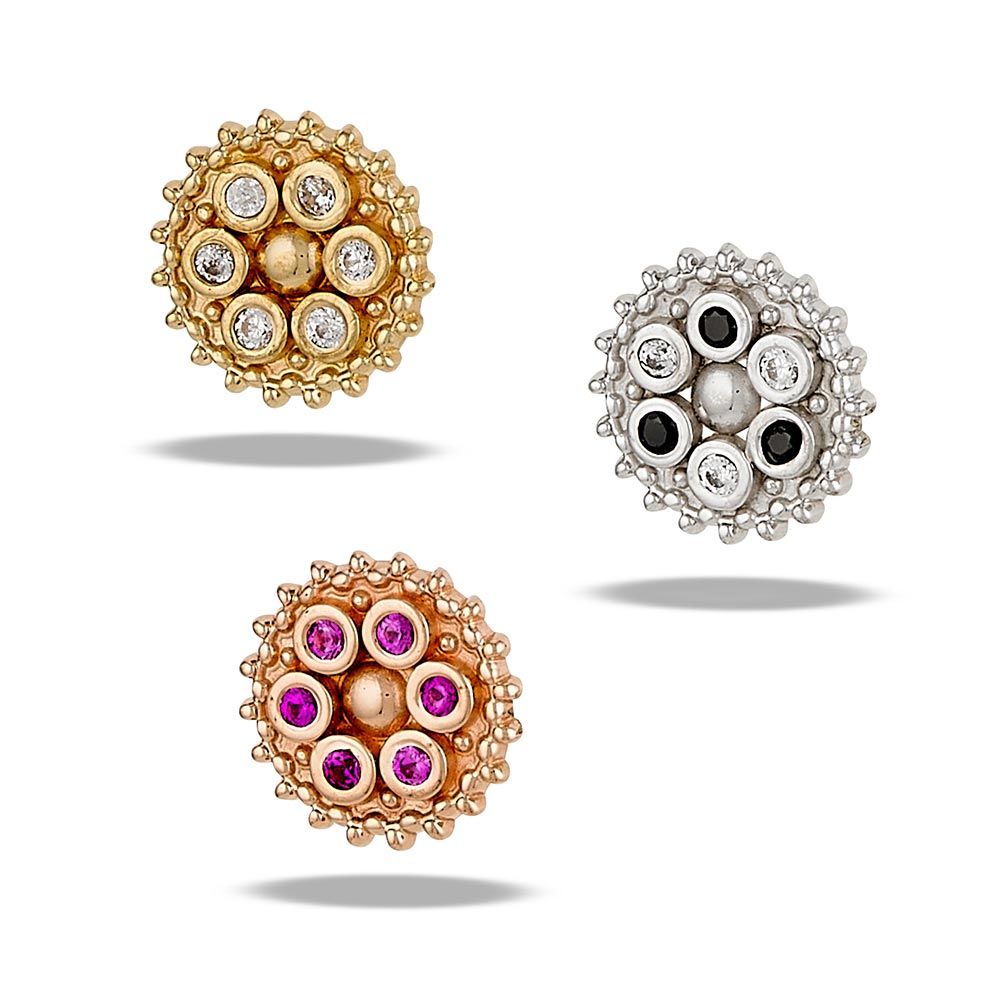 Custom Order 14k Gold Bolly End | Body Gems Dt192
