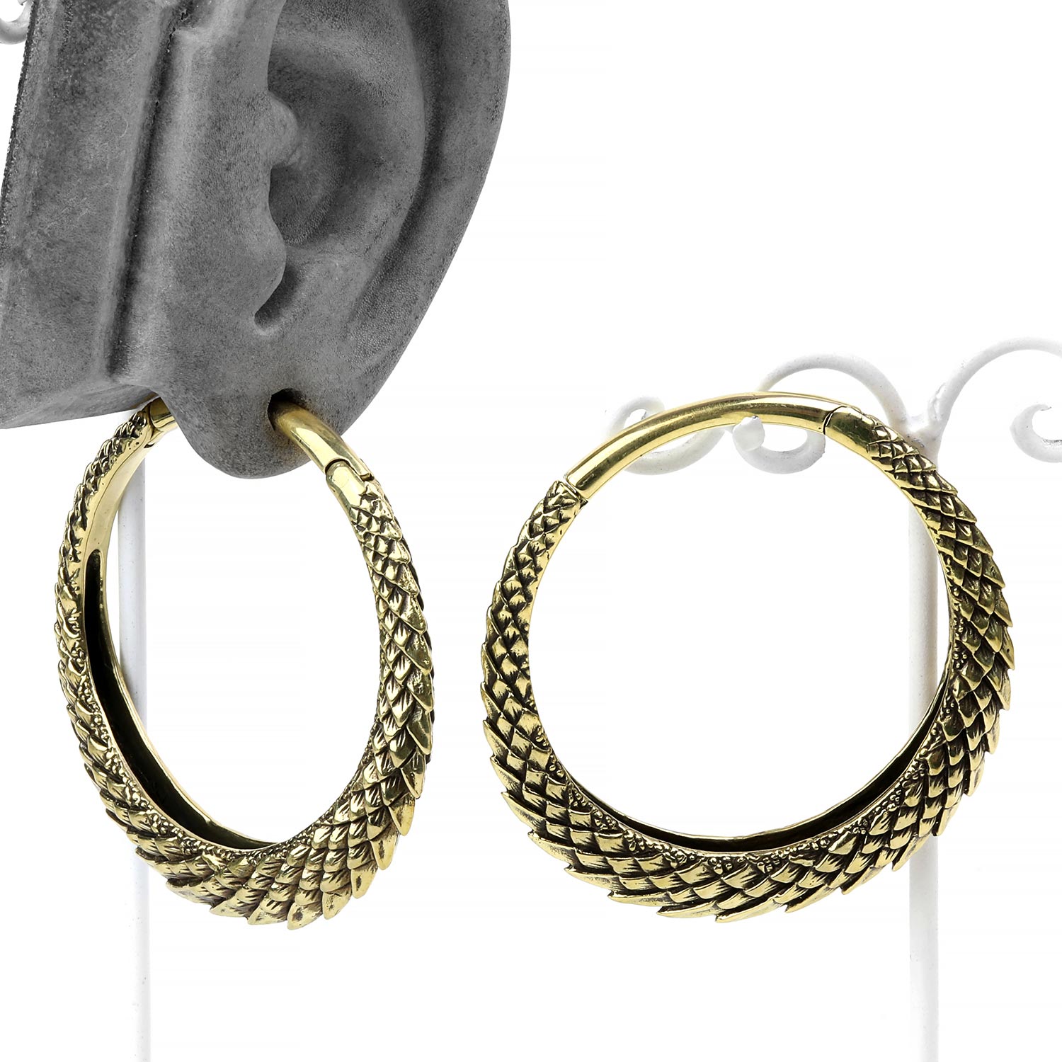 Brass Dragon Scale Weights For Stretched Lobes