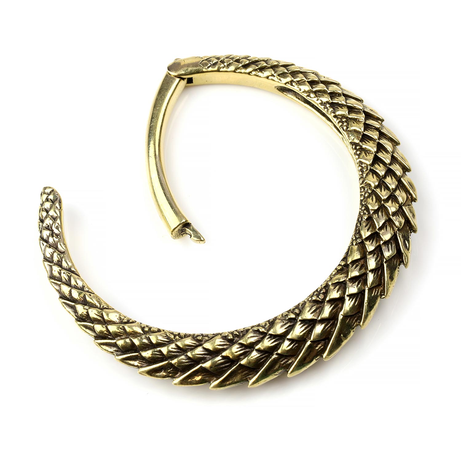 Brass Dragon Scale Weights For Stretched Lobes