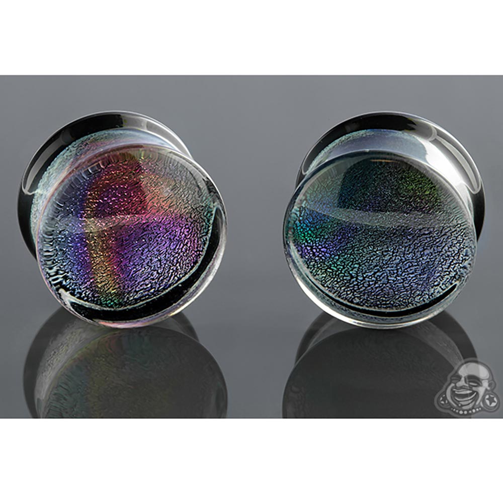 Pyrex Glass Rainbow Foil Plugs