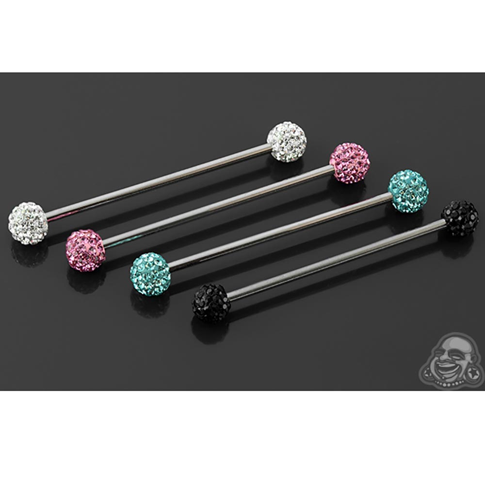 Industrial Barbell With Multigem Covered Balls