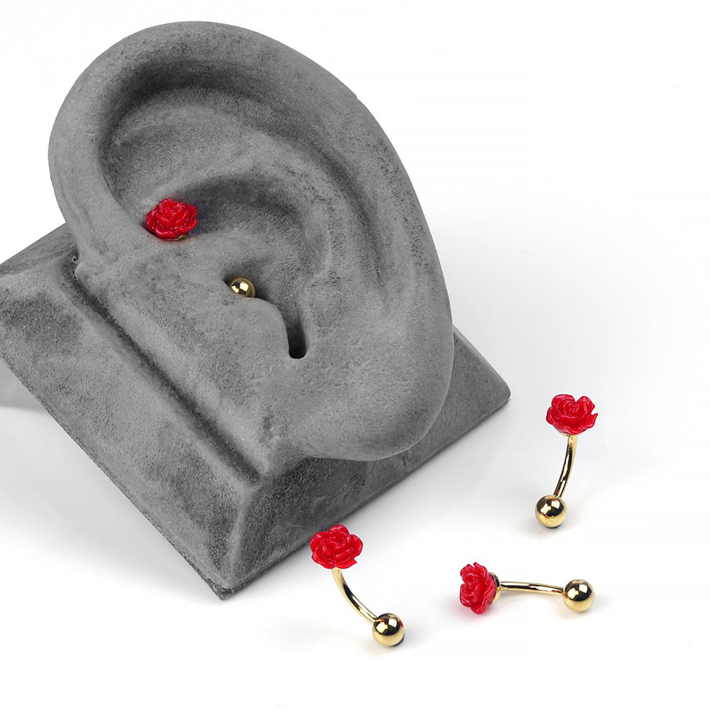 Acrylic Rose Curved Barbell