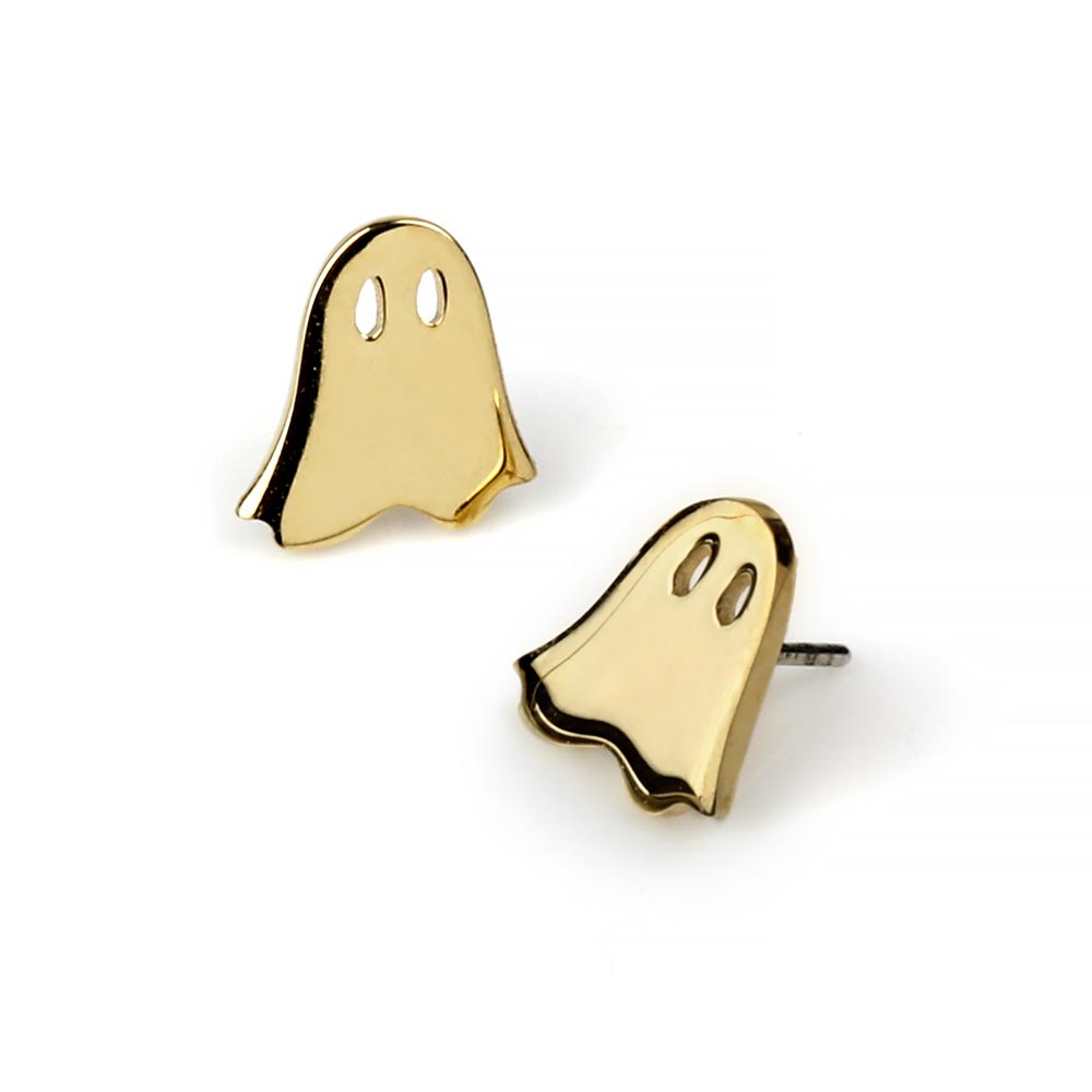 14k Gold Spooky Ghost Threadless End