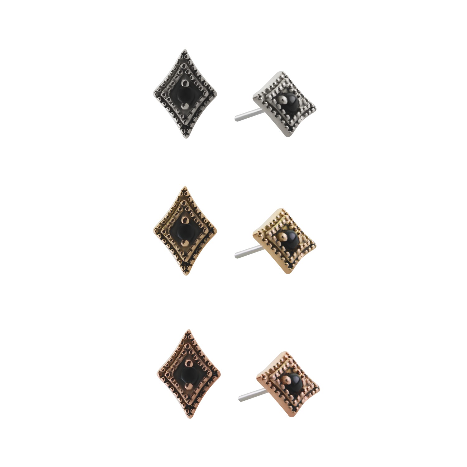 Leroi 14k Gold Diamond Double Millgrain Threadless End