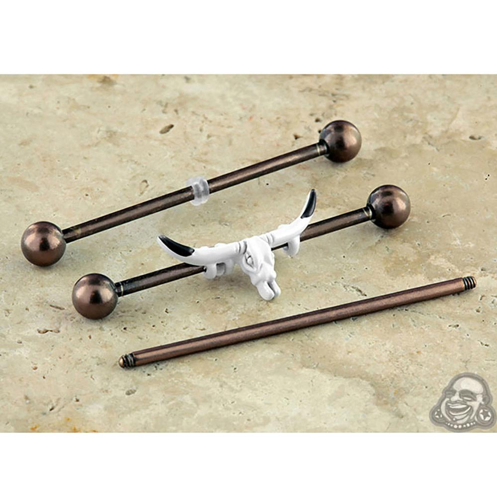 Longhorn Skull Industrial Barbell Set