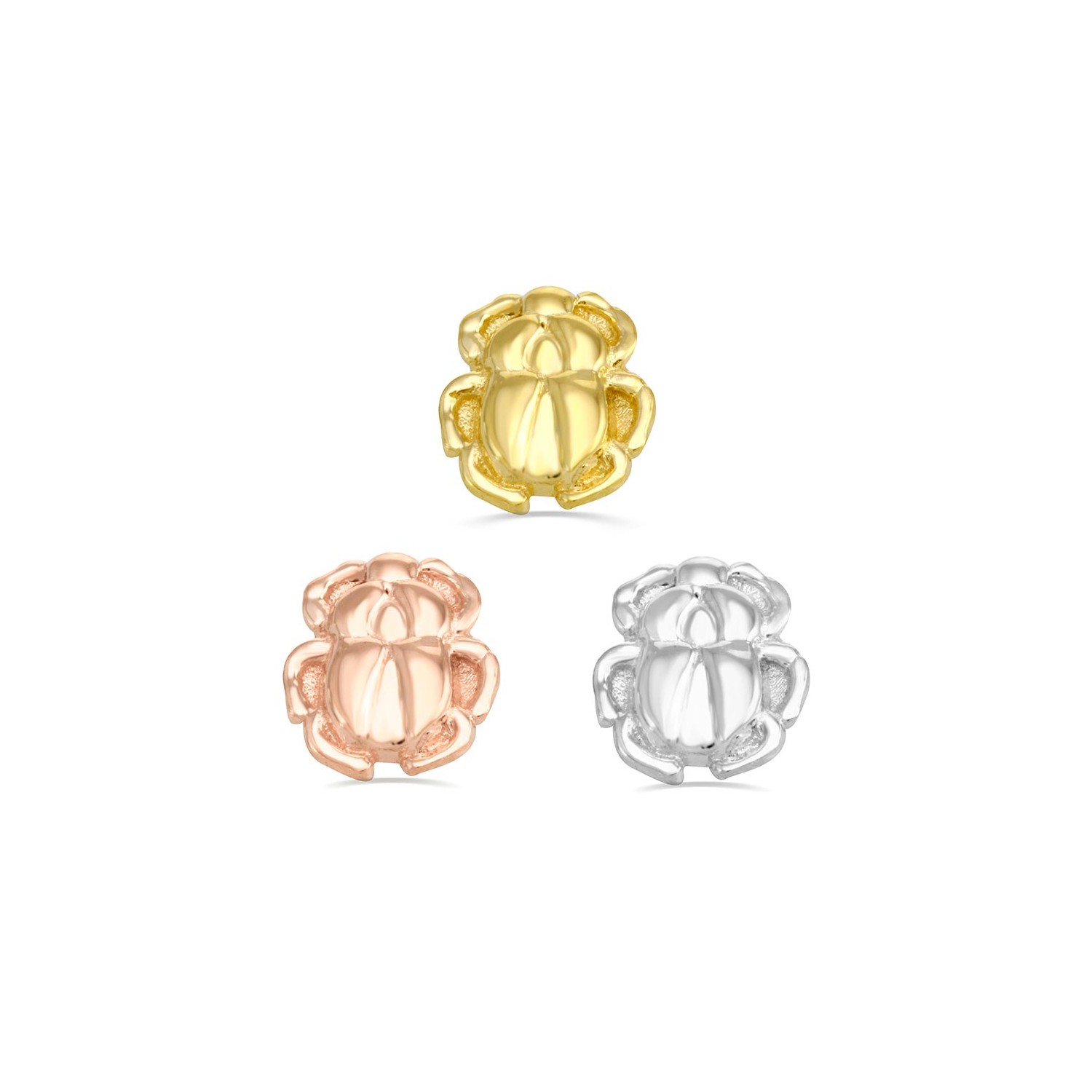 Custom Order 14k Gold Beetle Internally Threaded End