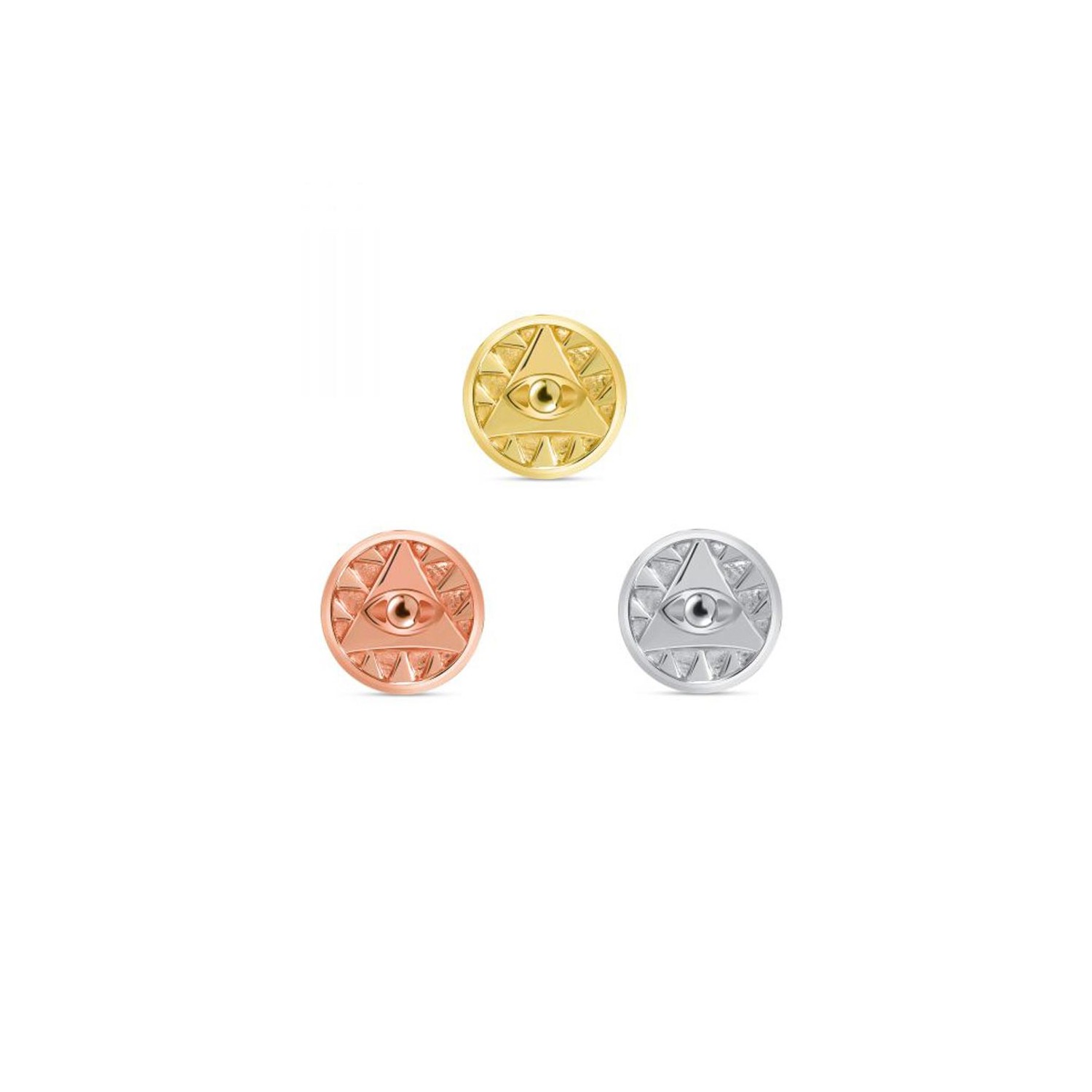 14k Gold Eye Of Providence Internally Threaded End