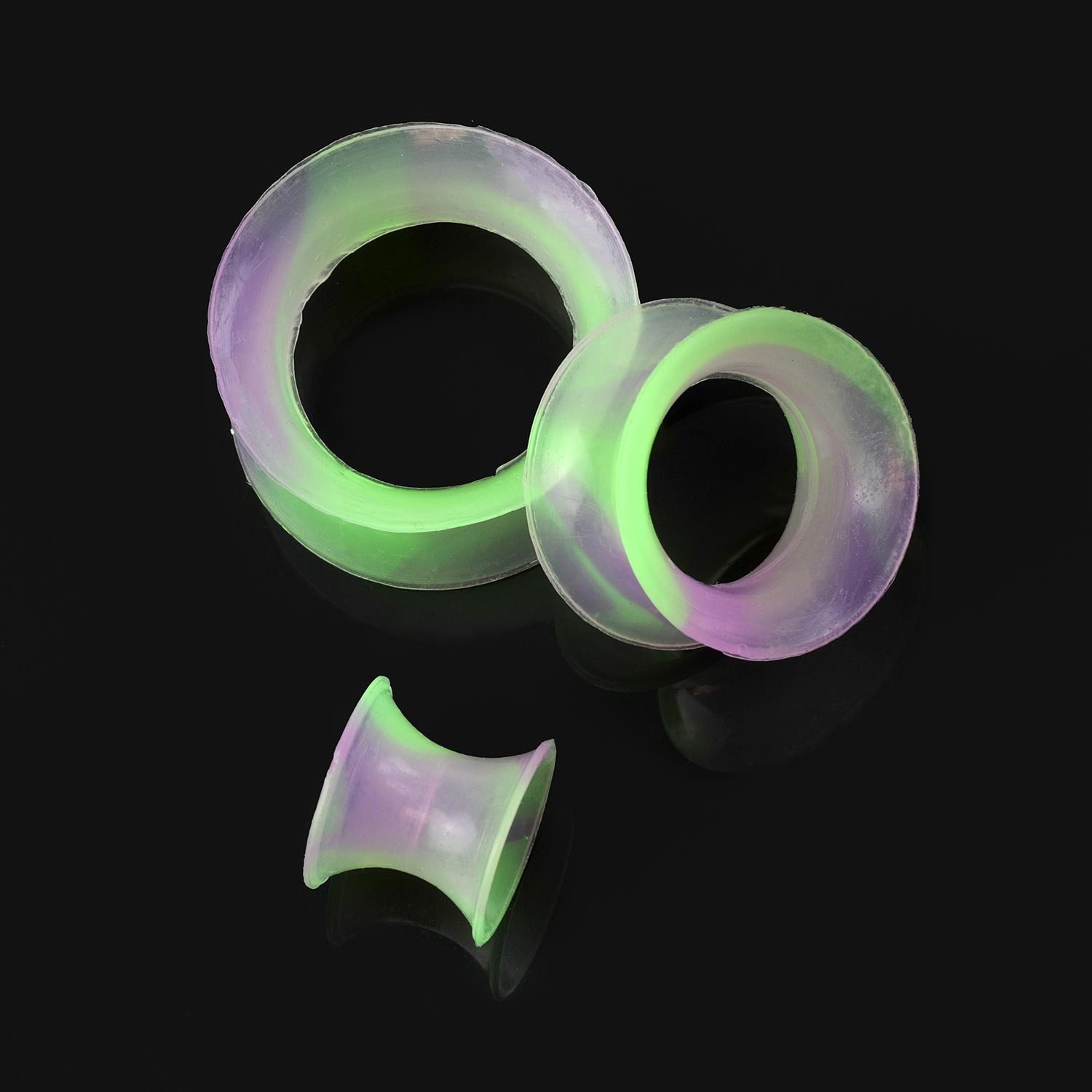 Marbled Silicone Thin Double Flare Eyelets