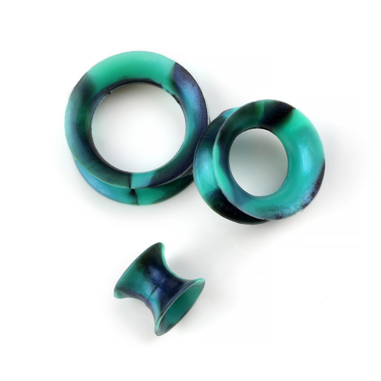 Marbled Silicone Thin Double Flare Eyelets