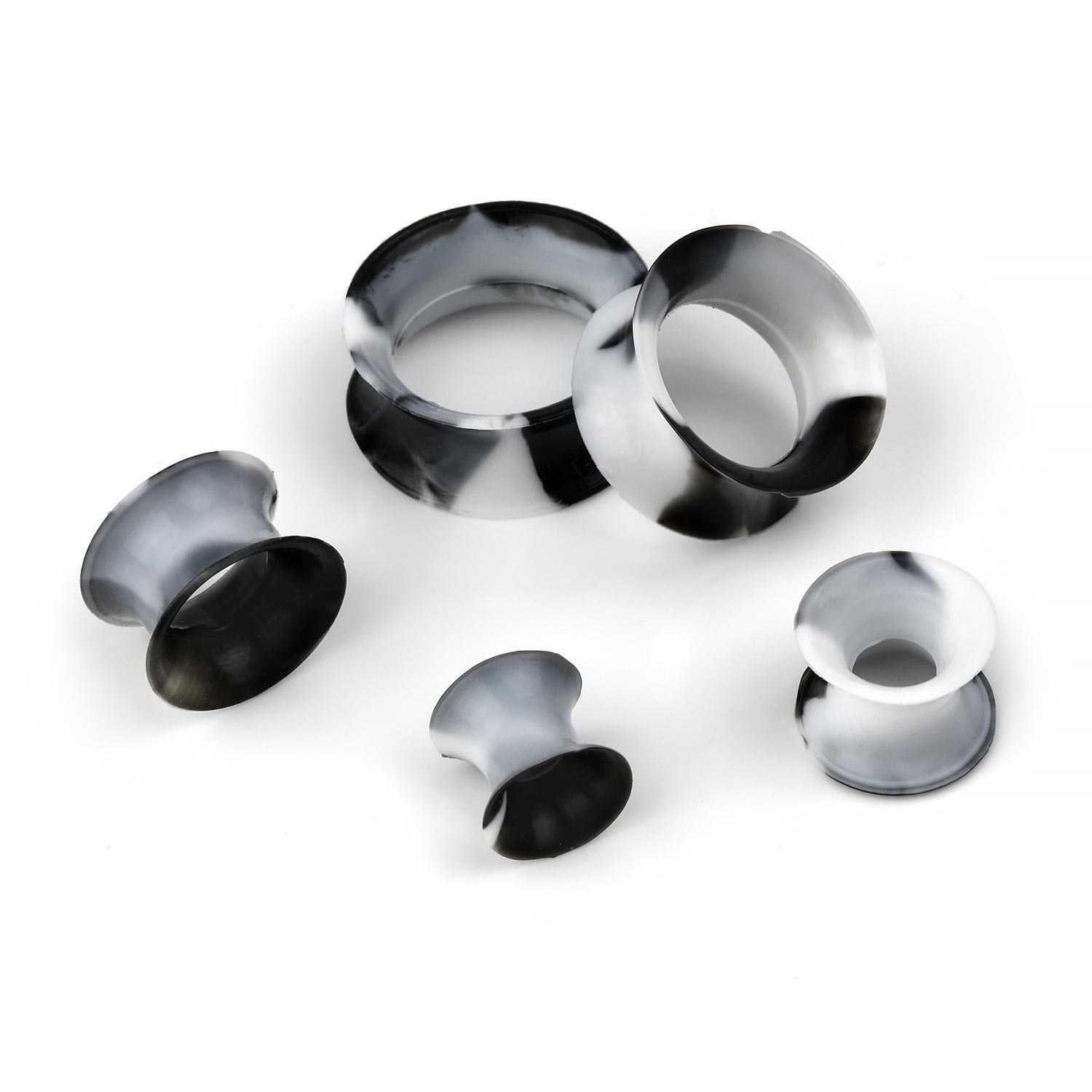 Marbled Silicone Thin Double Flare Eyelets