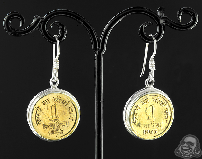 Silver And Indian Coin Earrings