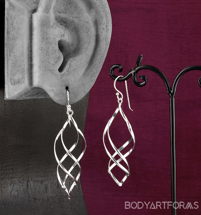 Silver Corkscrew Earrings