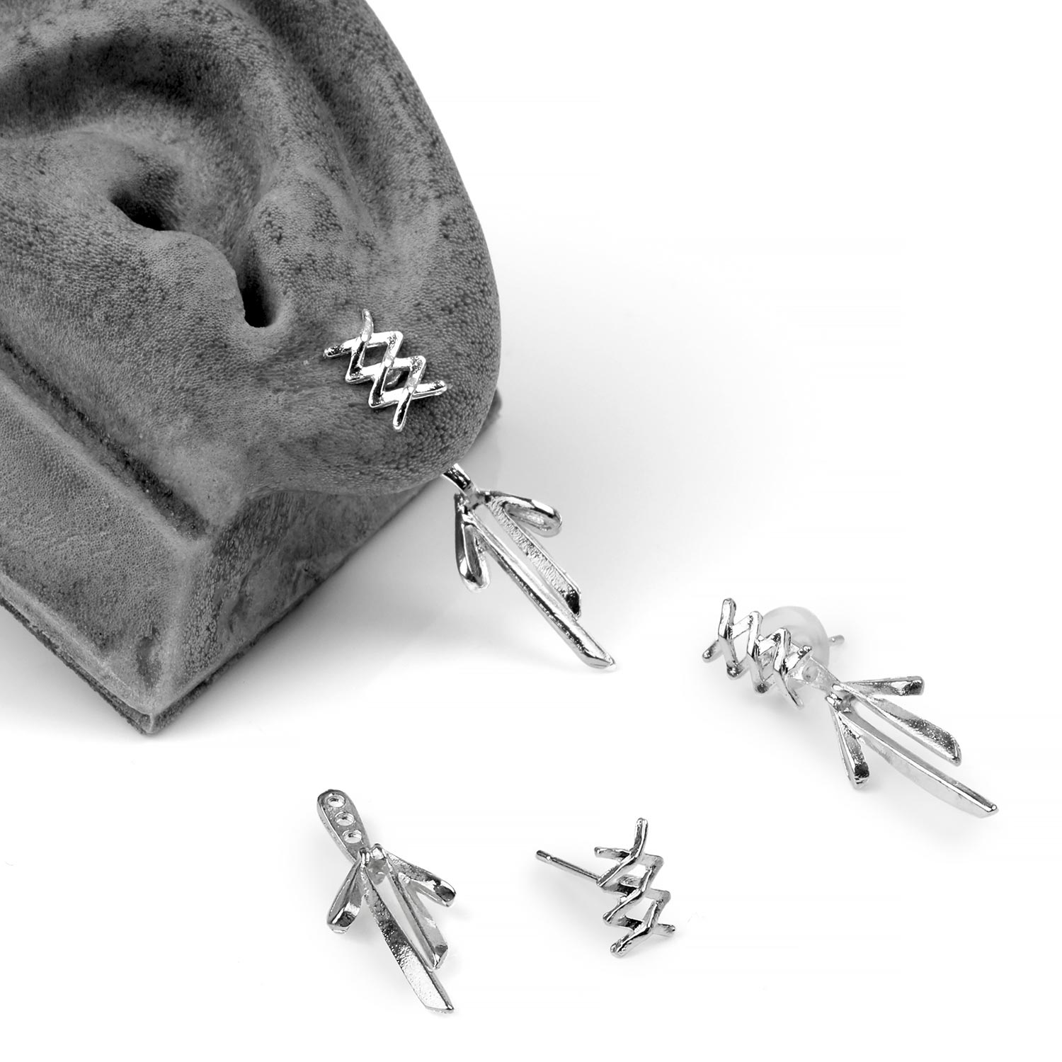TYPESERVICE ♥ Mungteong コラボ Silver Ear Cuff silver-ribbon-stud-earrings-1-