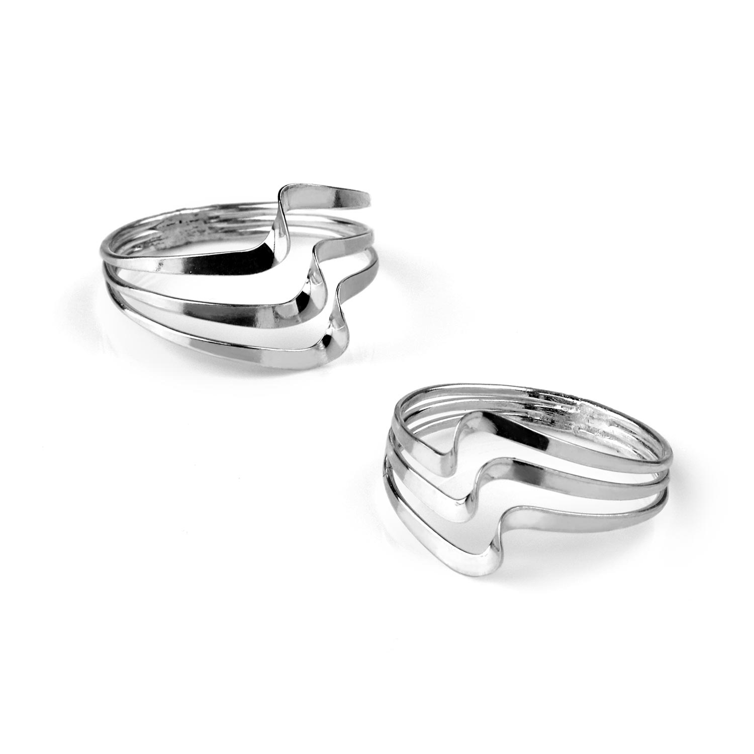5 Ripple Rings Silver Ripple Rings: Sterling Silver Finger Rings