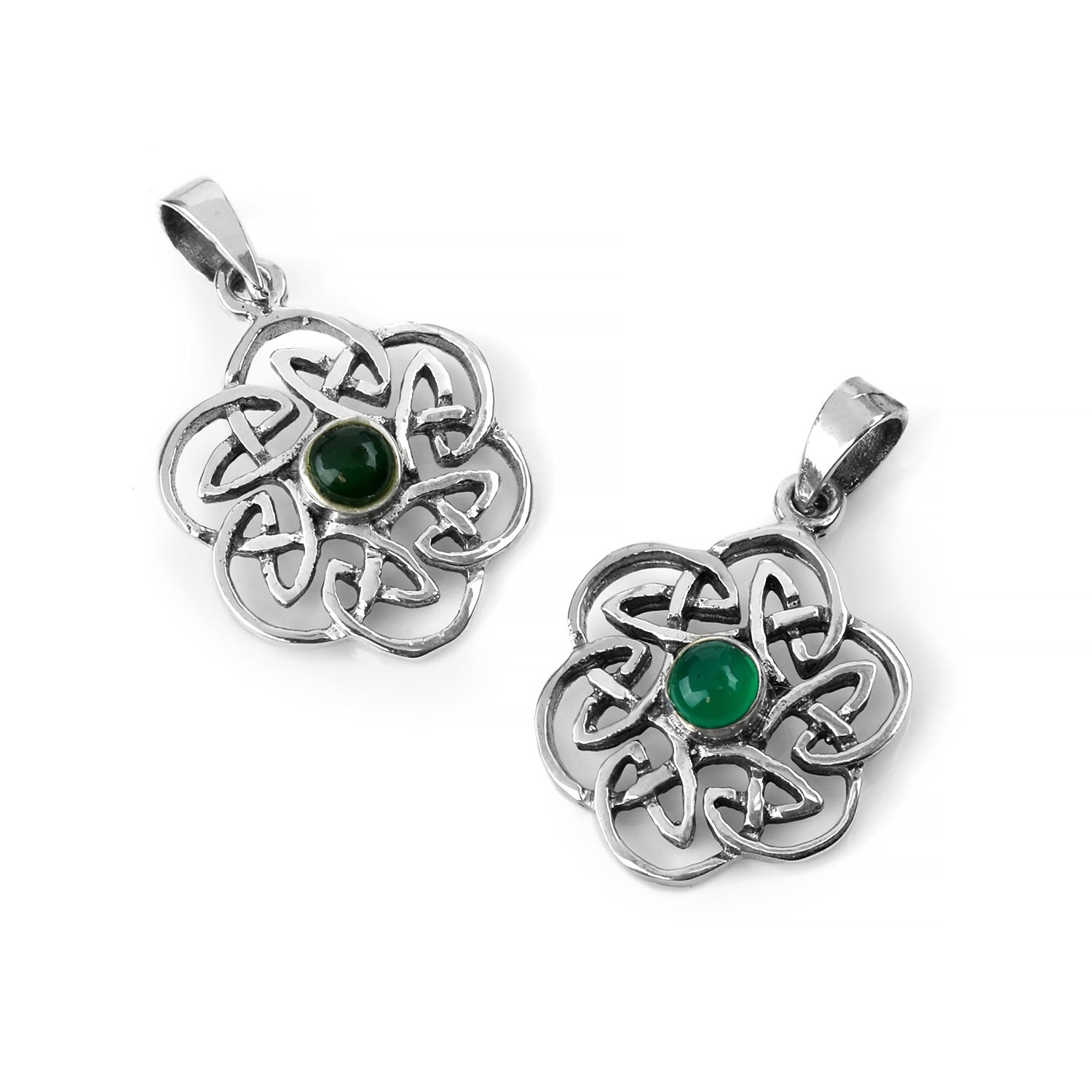 thumbnail image 2 of 10x8MM Oval Simulated Alexandrite Celtic Knot Pendant - 925 Sterling Silver 2 of 14