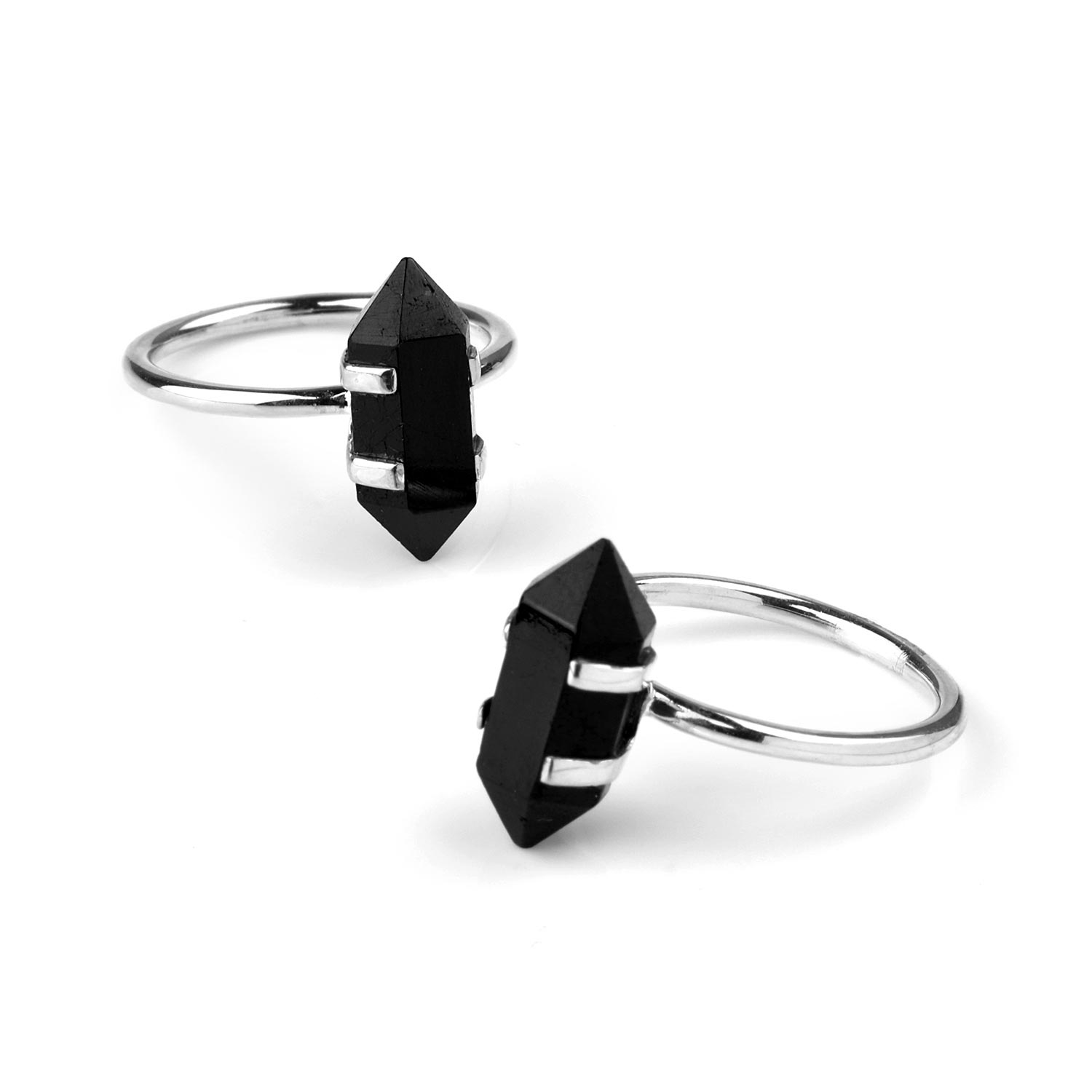 Presher Point Rings Silver Crystal Point Rings In Sterling Silver Finger-ring