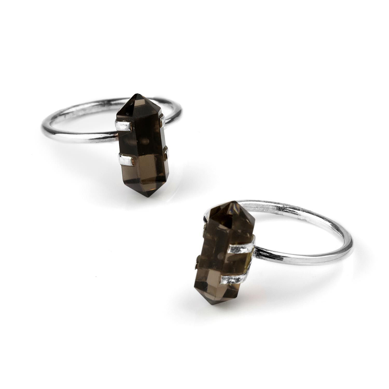 Silver Crystal Point Rings In Sterling Silver Finger-ring