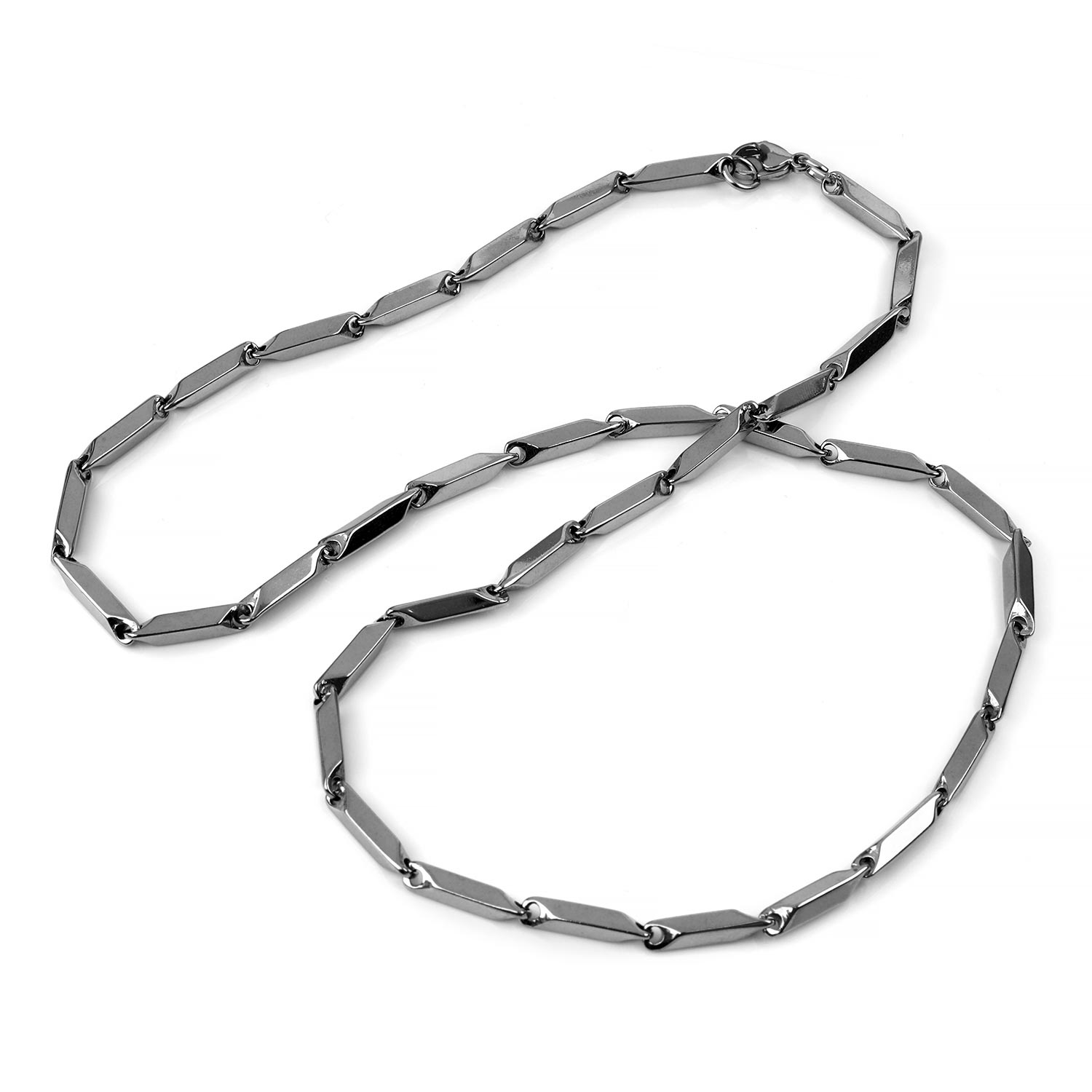 Bar Link Chain Necklace - Stainless Steel