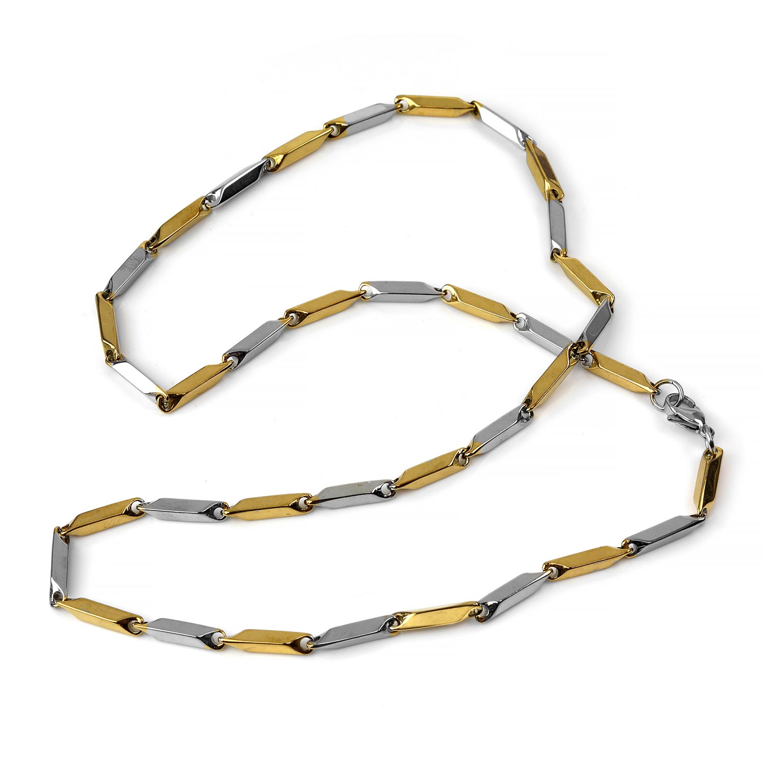 Bar Link Chain Necklace - Stainless Steel