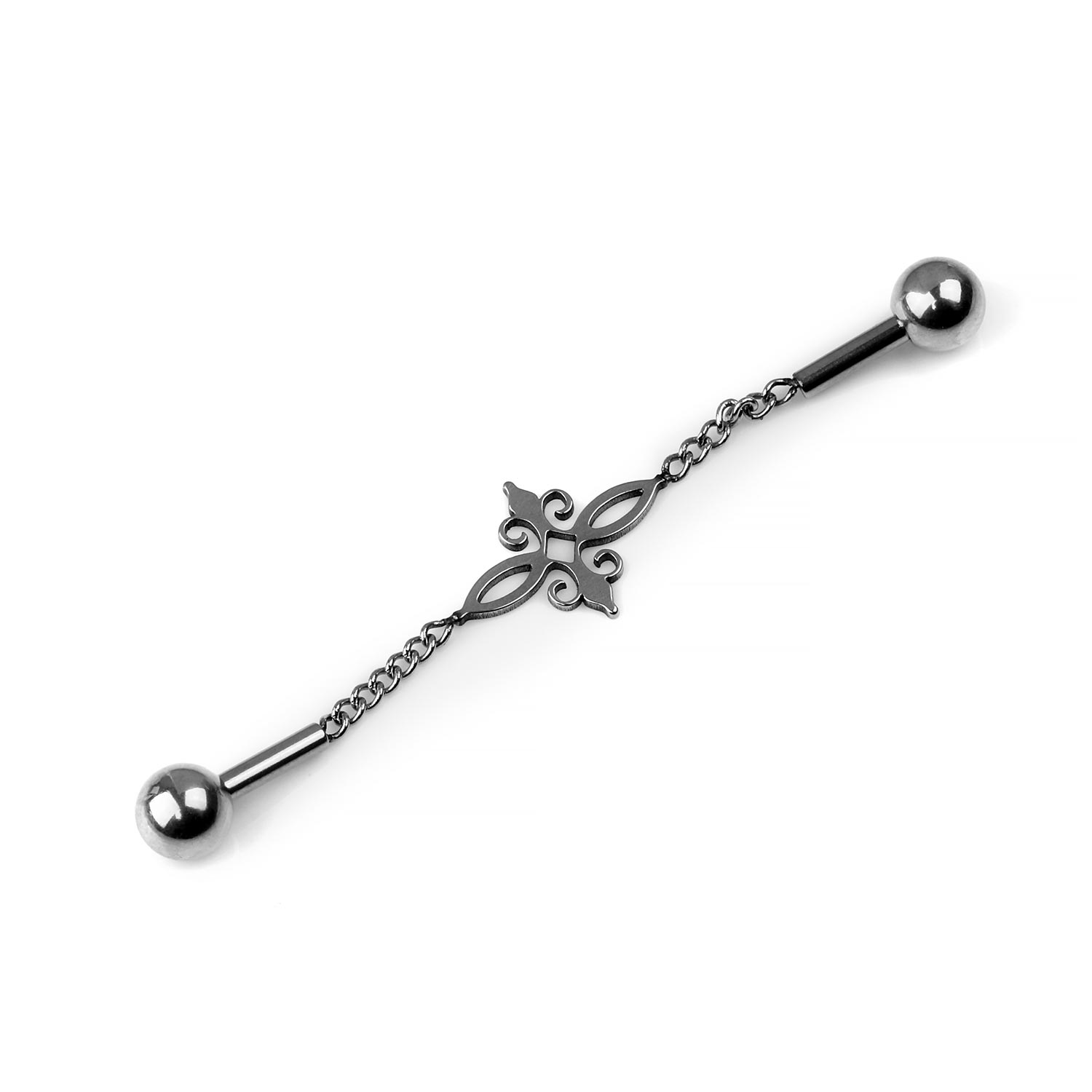 Industrial Barbell Straight Barbell Piercing Steel Filigree
