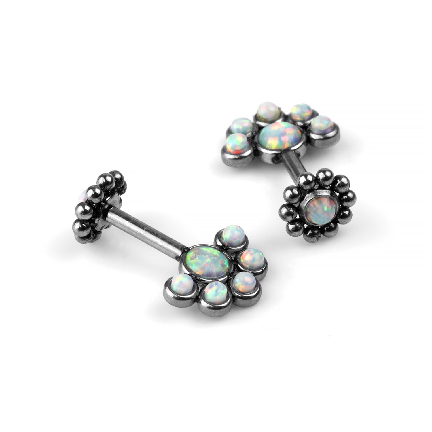 Float Vertically Labrets Floating Helix Labret: Stainless Steel With Synthetic Stones
