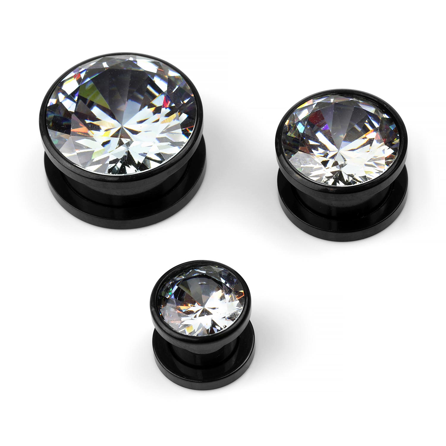 Lobal Domination Iridescent Black Shell Screw Fit Tunnels – 316L Surgical Steel Gauges With Abalone