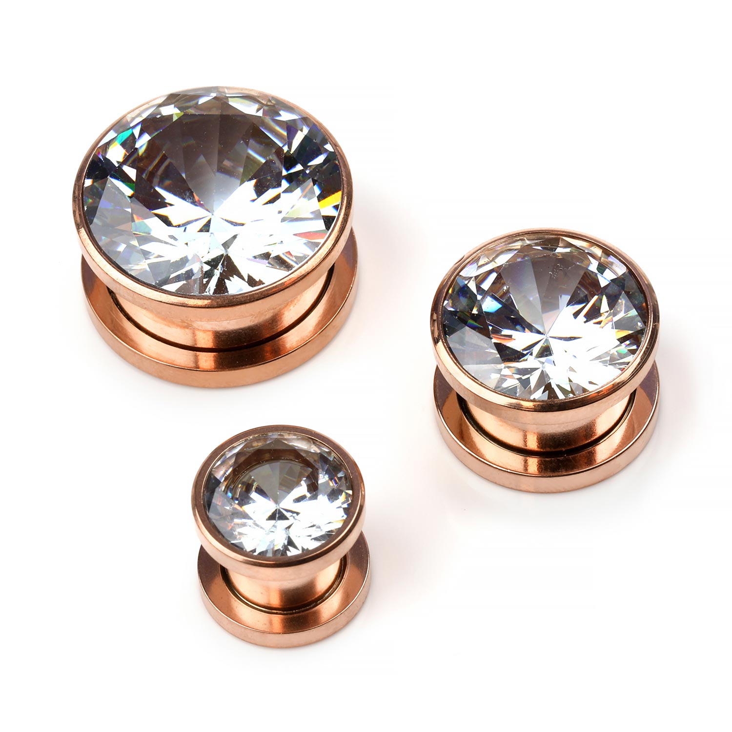 Steel Gem Screw Back Plugs