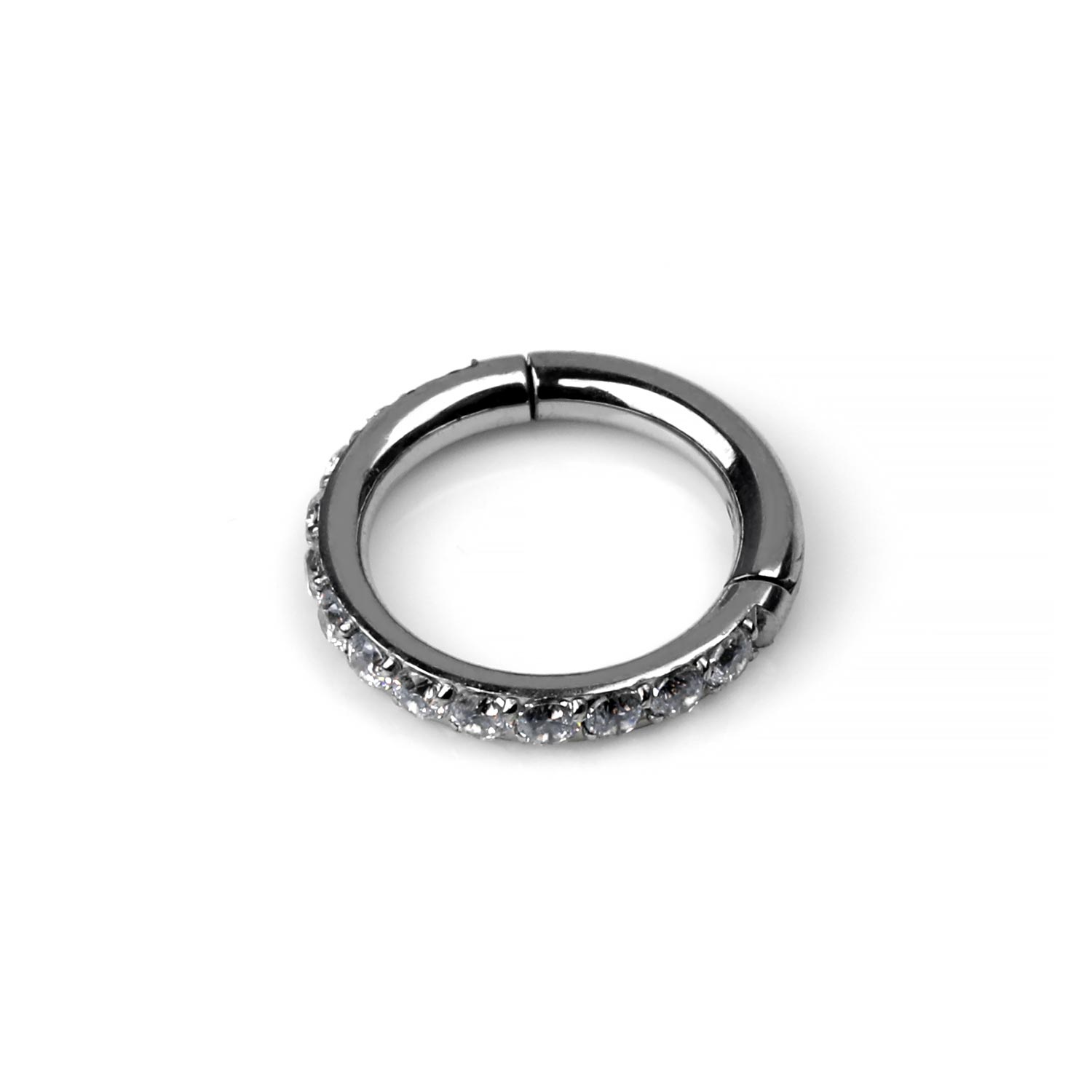 Silver Clicker Steel Gem-lined Side Clicker