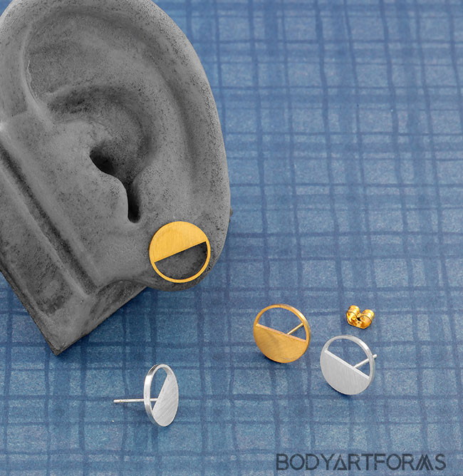 Half Circle Stud Earrings